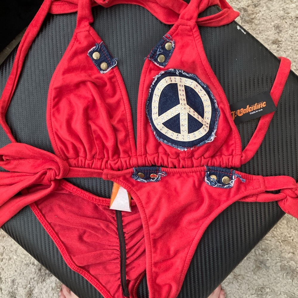 J. Valentine Red Two-Piece Festival / Dancer Set • Made in USA